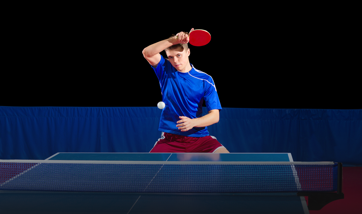 Athlete playing ping pong