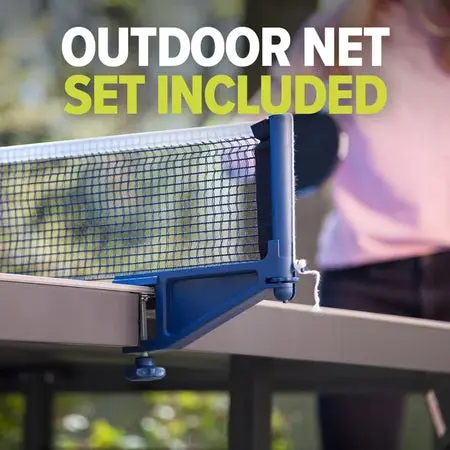Outdoor table tennis net setup