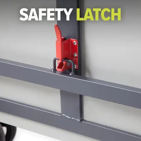 Secure latch with red handle