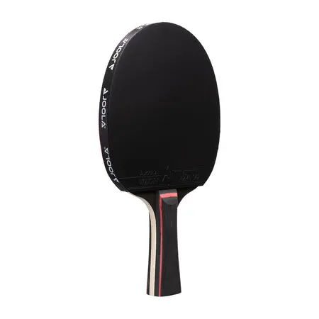 Table tennis bat with black and red design
