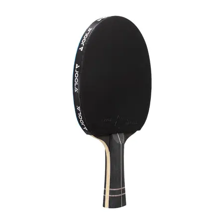 Paddle for playing table tennis, black surface.