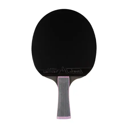 Black table tennis racket on white background