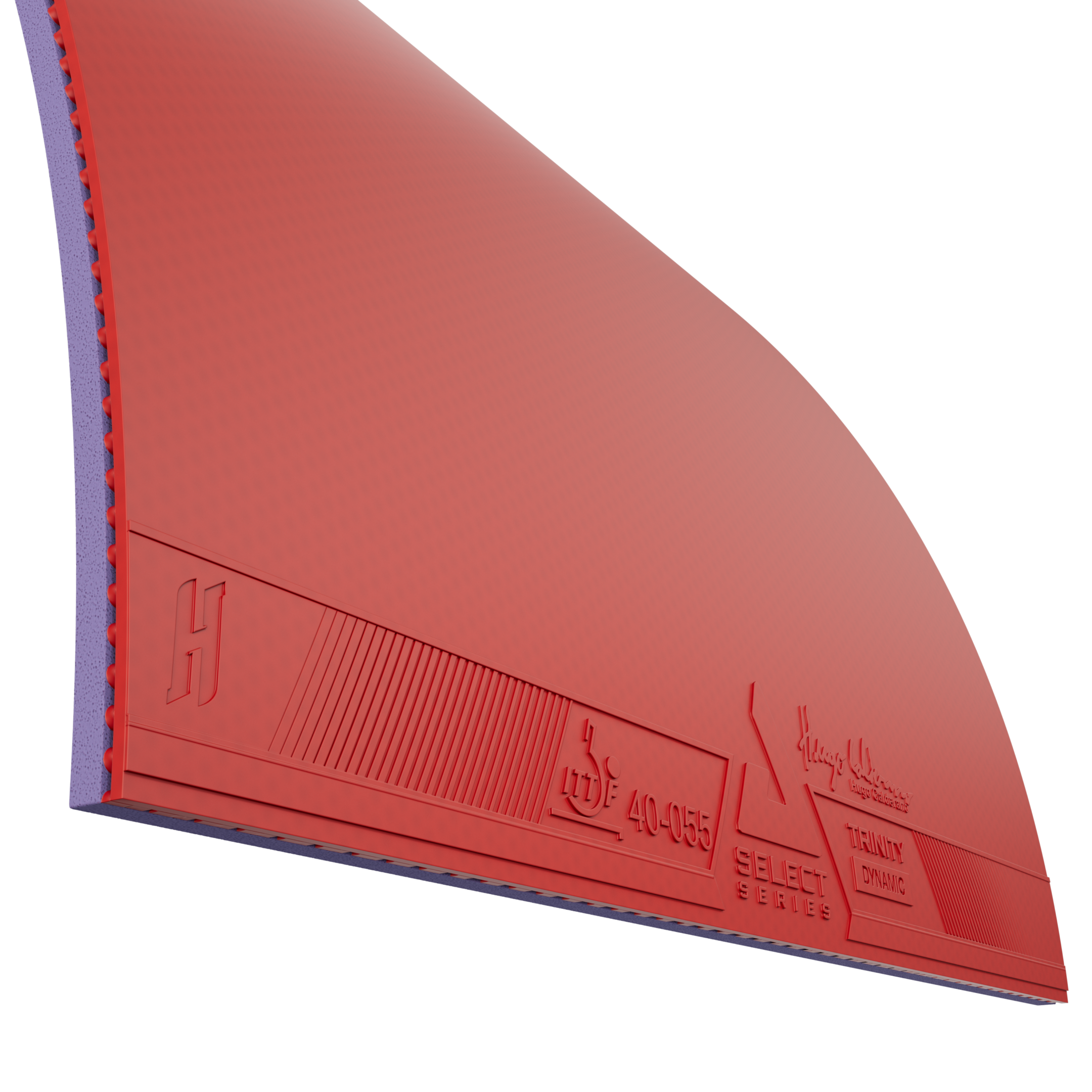 Tennis rubber with embossed details