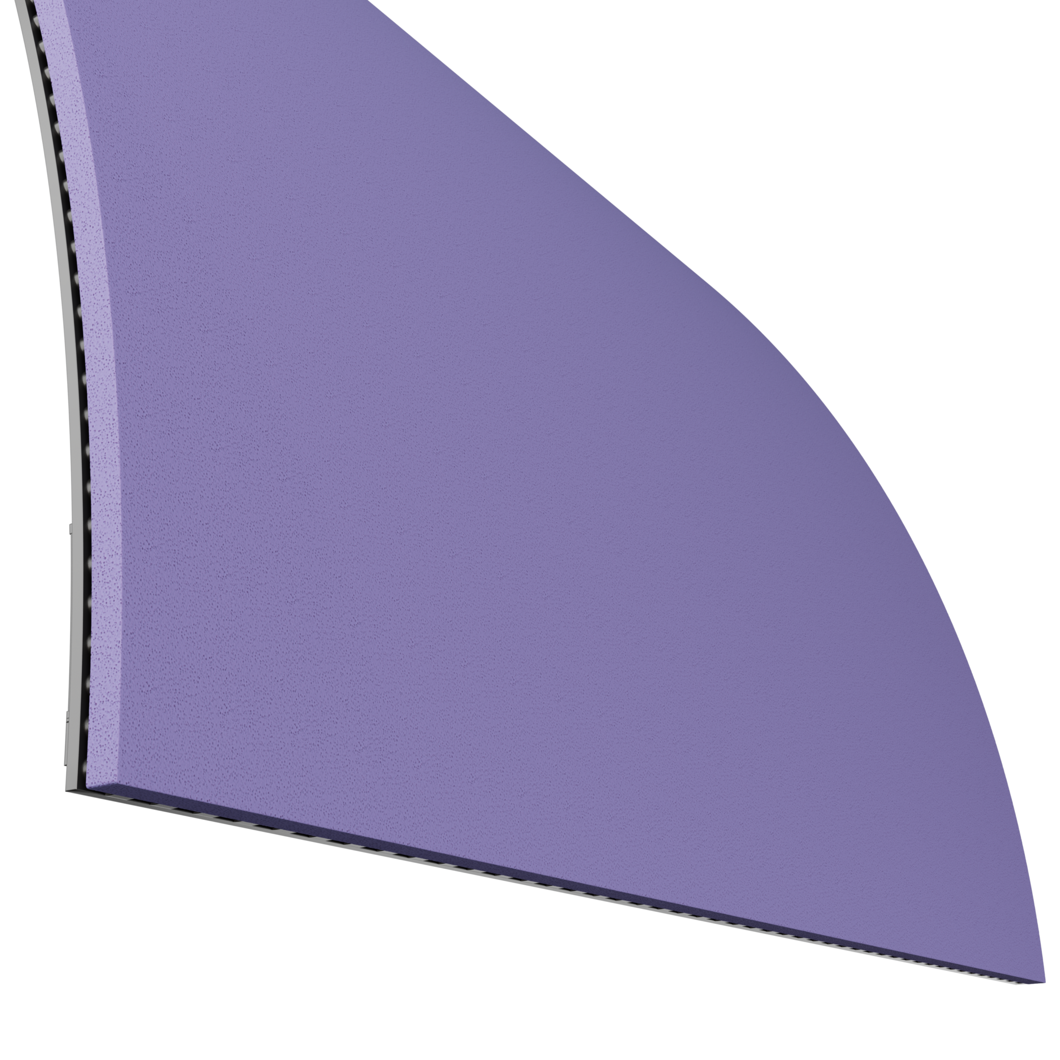 Curved purple acoustic panel segment