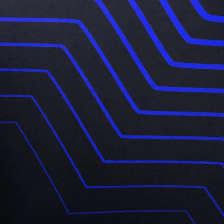 Blue geometric lines on black background