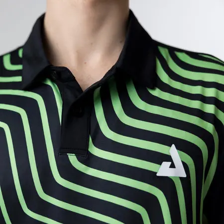 Green and black striped shirt design