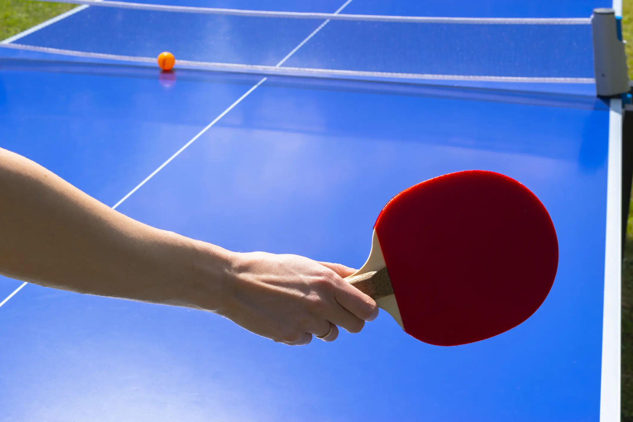 Ping pong paddle in action