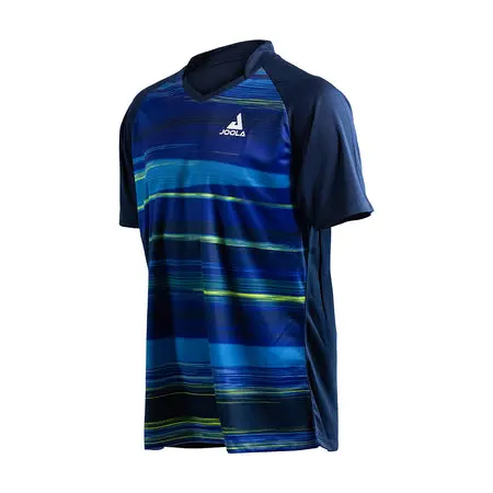Blue and green striped tee