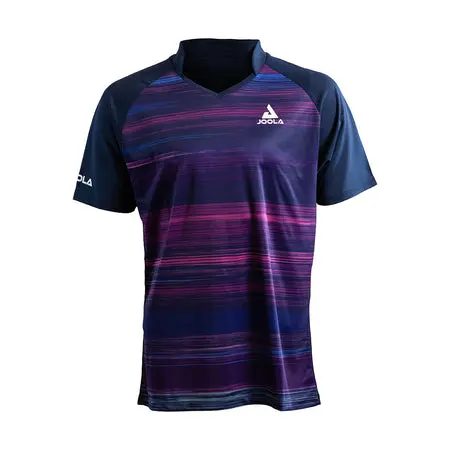 Short-sleeve shirt with colorful stripes