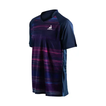 Blue and purple striped sports jersey