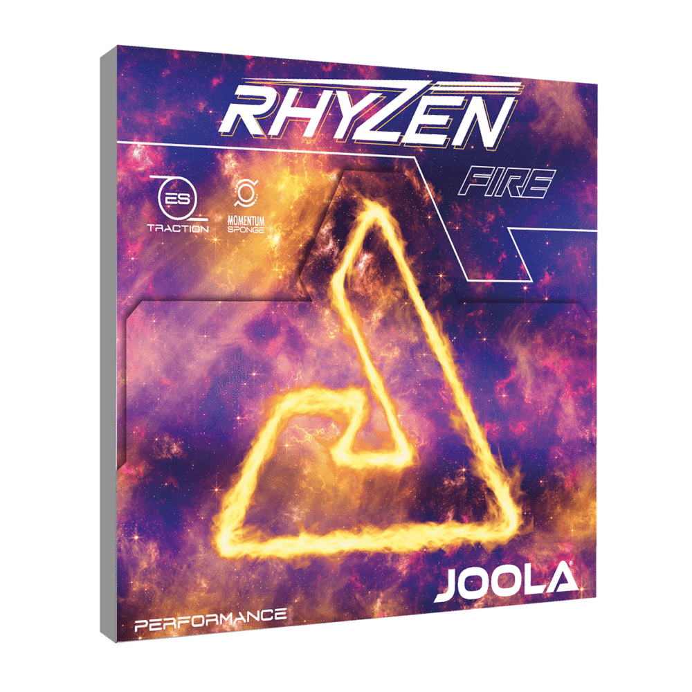 Table tennis rubber packaging with fiery design