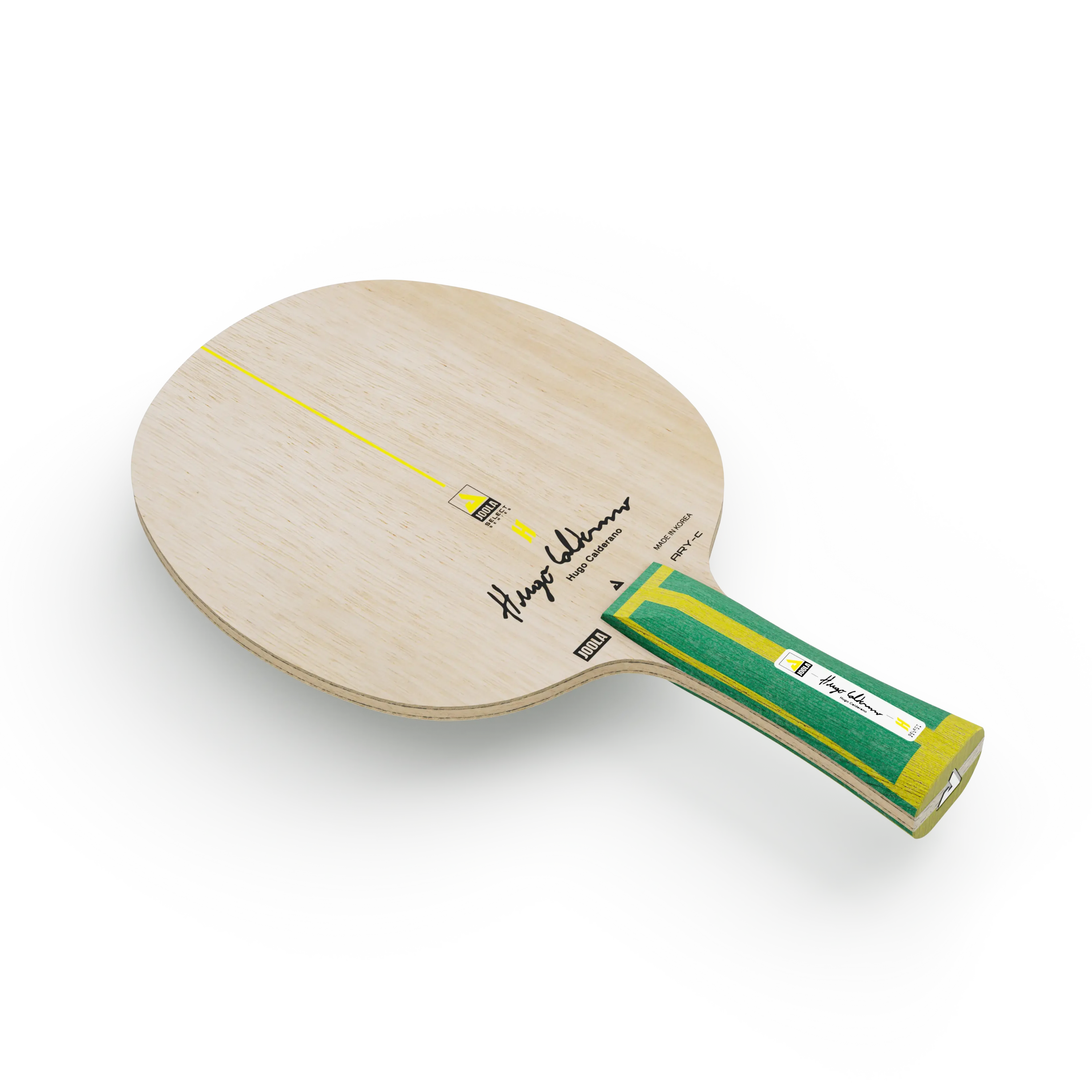 Wooden table tennis racket, angled view