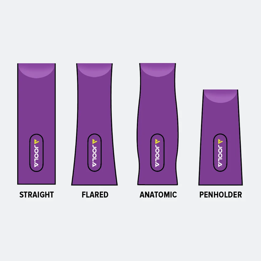 Different table tennis handle shapes
