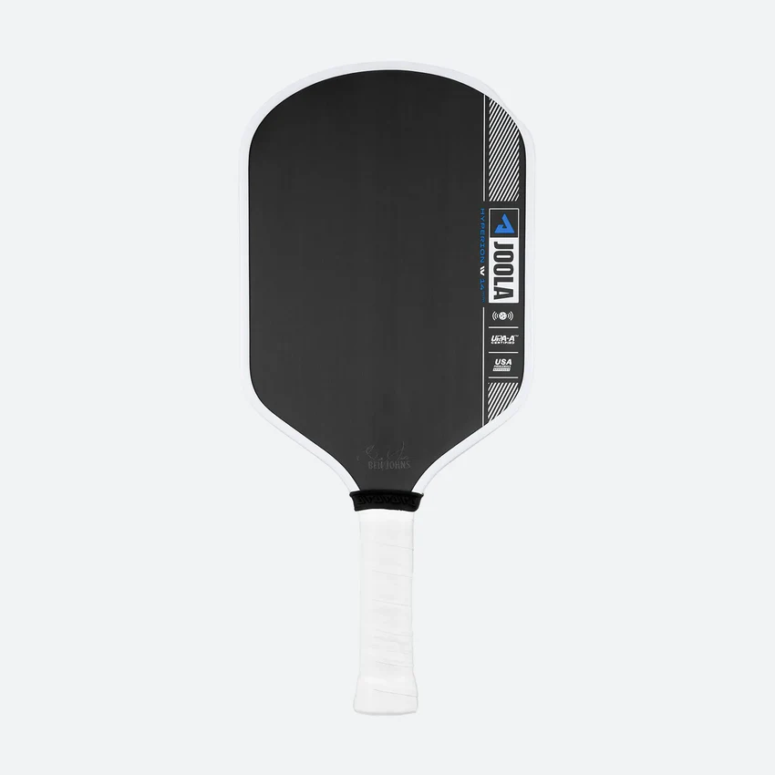 Sleek pickleball racket on white background