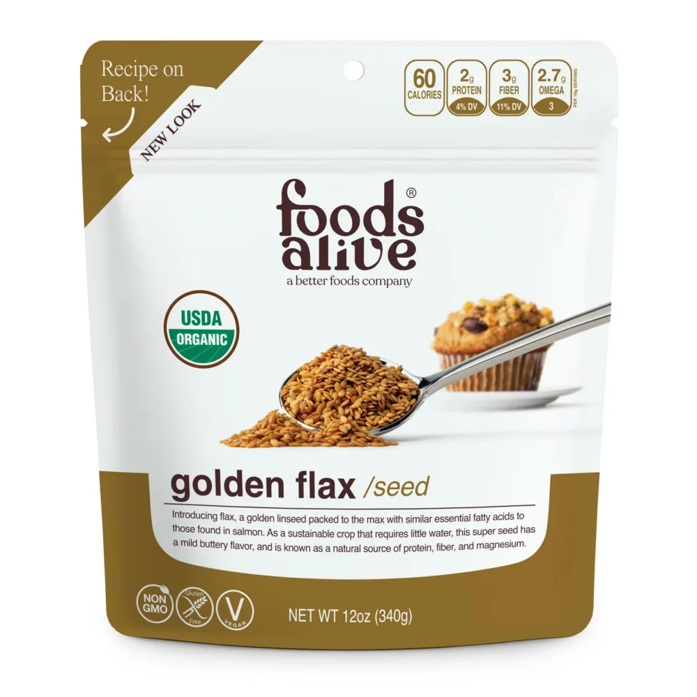 Foods Alive golden flax seed bag