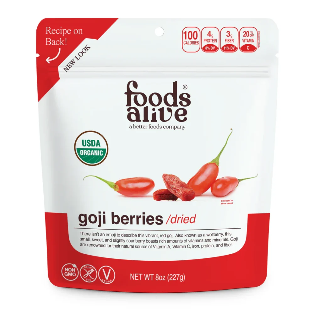 Goji berries dried package front
